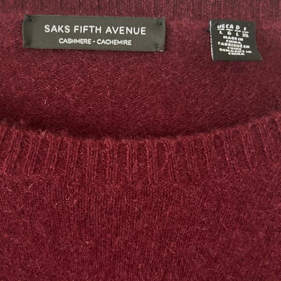 Saks Fifth Avenue Cashmere Geometric Print Sweater Size XL - Picture 5 of 11